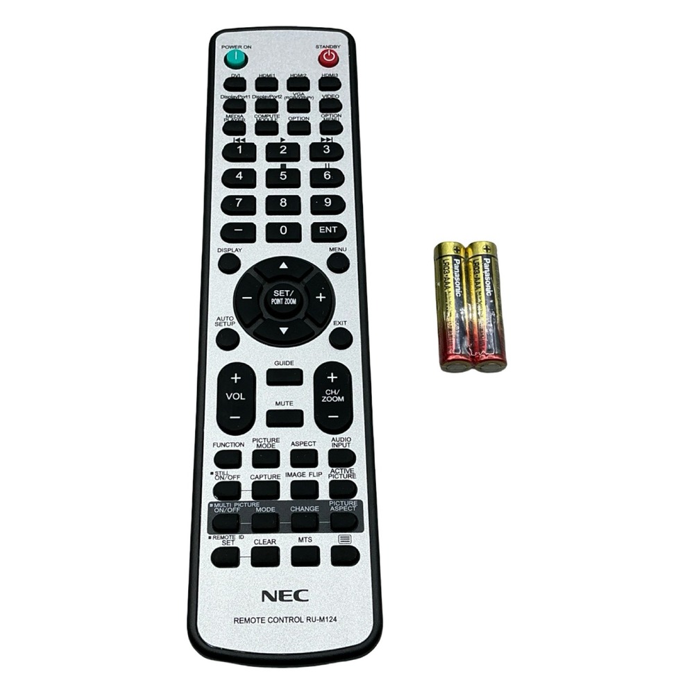 NEC RU-M124 Projector Monitor Remote Control Silver Black